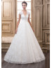 Cap Sleeves Lace Tulle Beaded Wedding Dress Wedding Gown